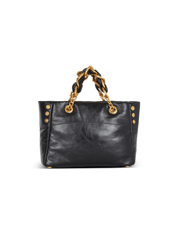 Balmain Paris Sac Cabas 1945 Soft En Cuir Froissé Noir - Femme