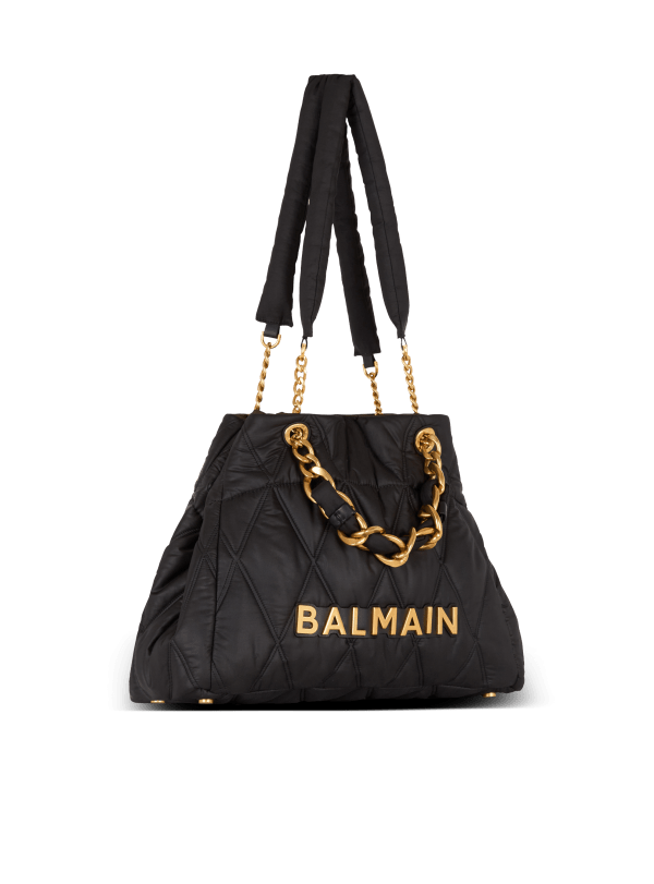 Balmain Paris Sac Cabas 1945 Soft En Nylon Matelassé à Motif Diamond Noir - Homme