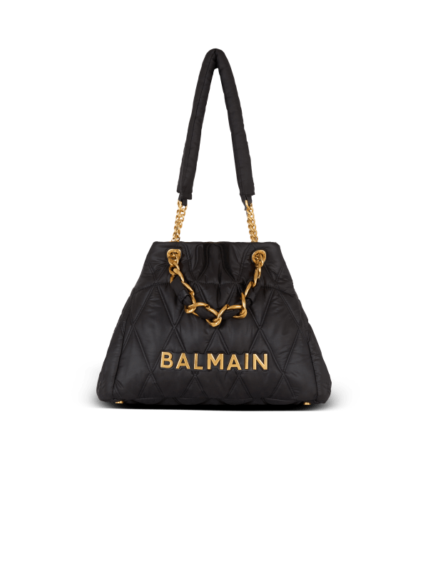 Balmain Paris Sac Cabas 1945 Soft En Nylon Matelassé à Motif Diamond Noir - Homme