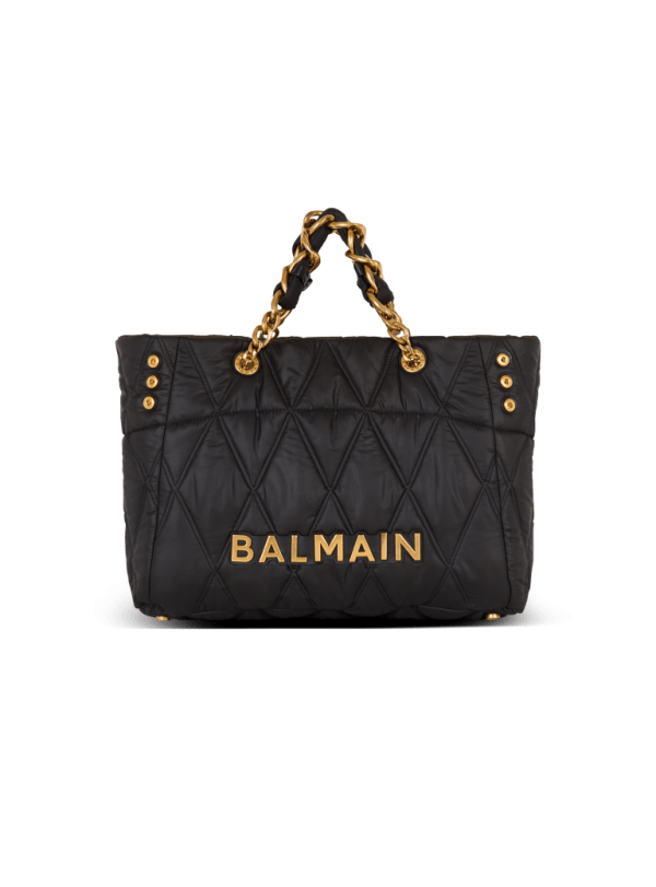 balmain paris Sac Cabas 1945 Soft en nylon matelassé à motif Diamond noir - Homme