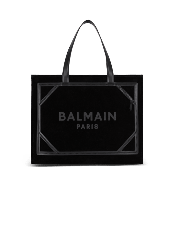 balmain paris Sac Cabas B-Army Medium en cuir suédé noir - Femme balmain paris Sac Cabas B-Army Medium en cuir suédé noir - Femme
