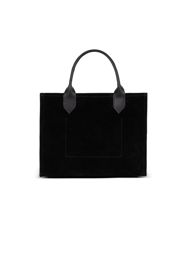 Balmain Paris Sac Cabas B-Army Small En Cuir Suédé Noir - Femme