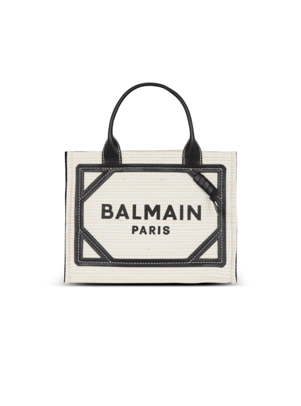 balmain paris Sac Cabas B-Army Small en raphia gris - Femme balmain paris Sac Cabas B-Army Small en raphia gris - Femme