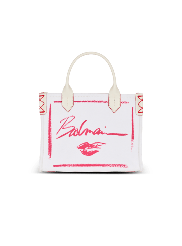balmain paris Sac Cabas B-Army Small imprimé Balmain Lipstick rouge - Femme