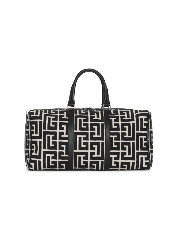 Balmain Paris Sac De Voyage En Jacquard Maxi Monogramme Noir - Homme