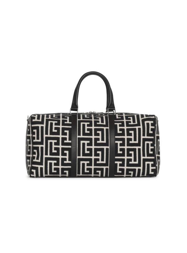 balmain paris Sac de voyage en jacquard maxi monogramme noir - Homme