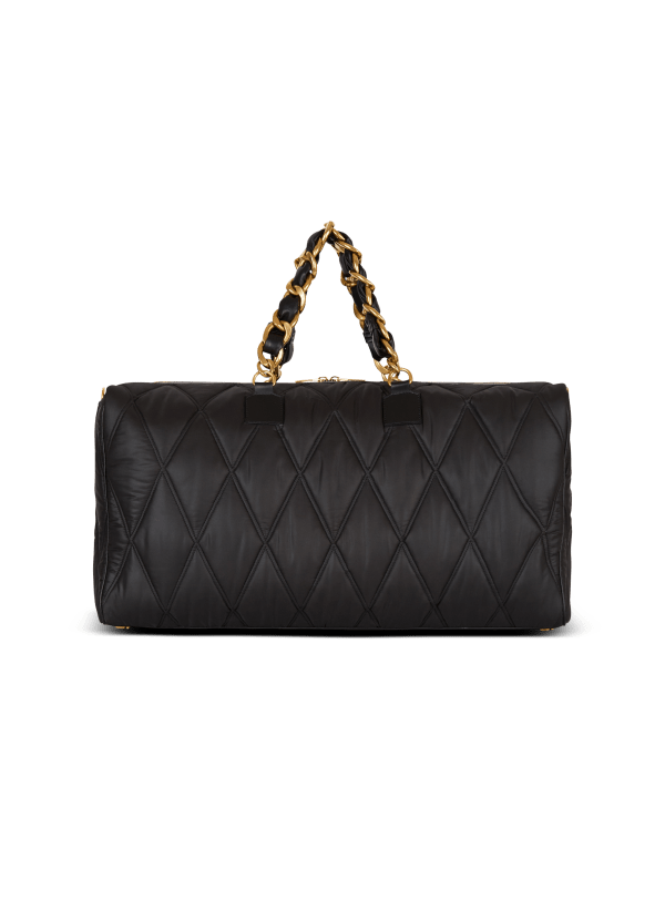 Balmain Paris Sac De Voyage En Nylon Matelassé à Motif Diamond Noir - Homme