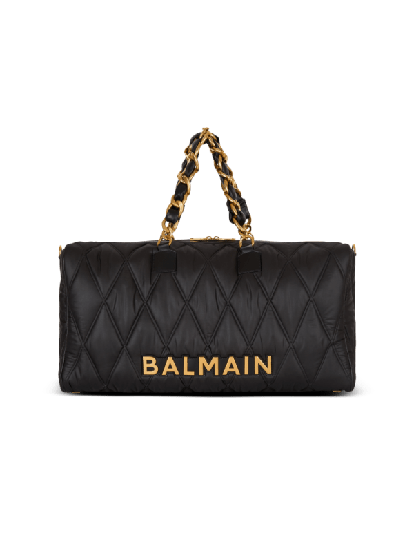 balmain paris Sac de voyage en nylon matelassé à motif Diamond noir - Homme