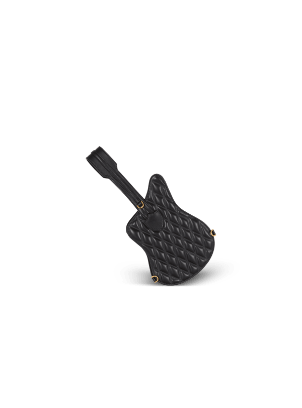 Balmain Paris Sac Guitare En Cuir De Veau Matelassé Noir - Femme