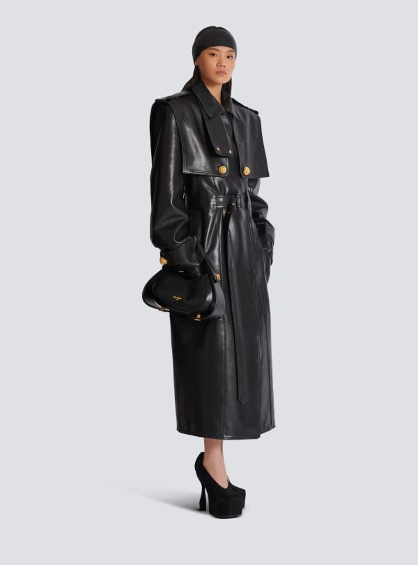 Balmain Paris Sac Jolie Madame Medium En Cuir Box Noir - Femme