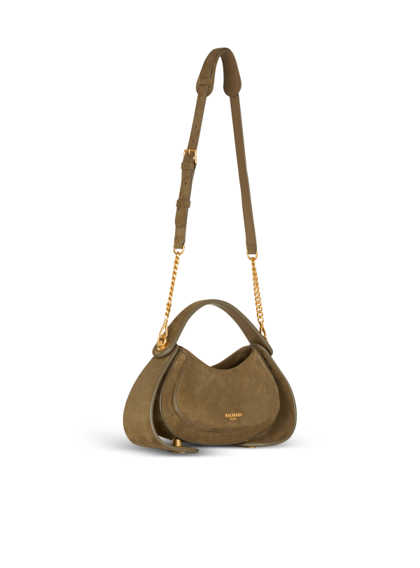 Balmain Paris Sac Jolie Madame Medium En Cuir Suédé Kaki - Femme