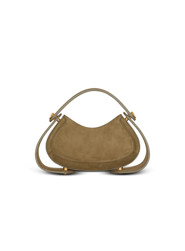 Balmain Paris Sac Jolie Madame Medium En Cuir Suédé Kaki - Femme