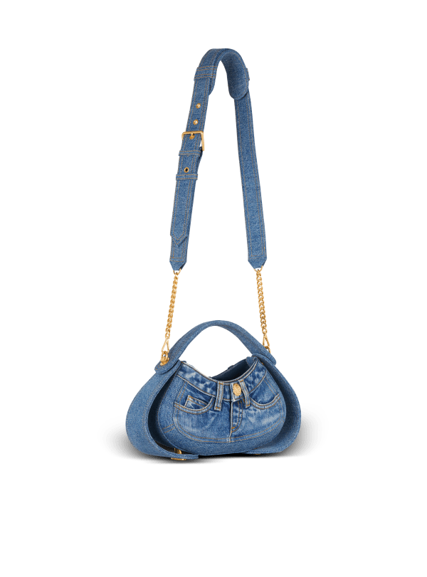 Balmain Paris Sac Jolie Madame Medium En Denim Bleu - Femme