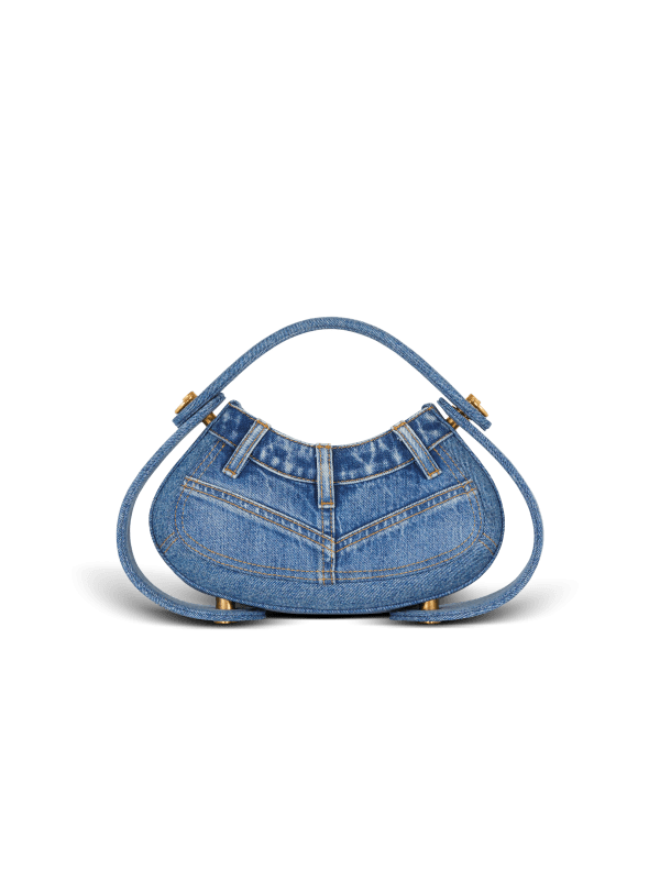 Balmain Paris Sac Jolie Madame Medium En Denim Bleu - Femme