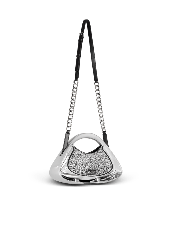 Balmain Paris Sac Jolie Madame Medium En Strass Argent - Femme