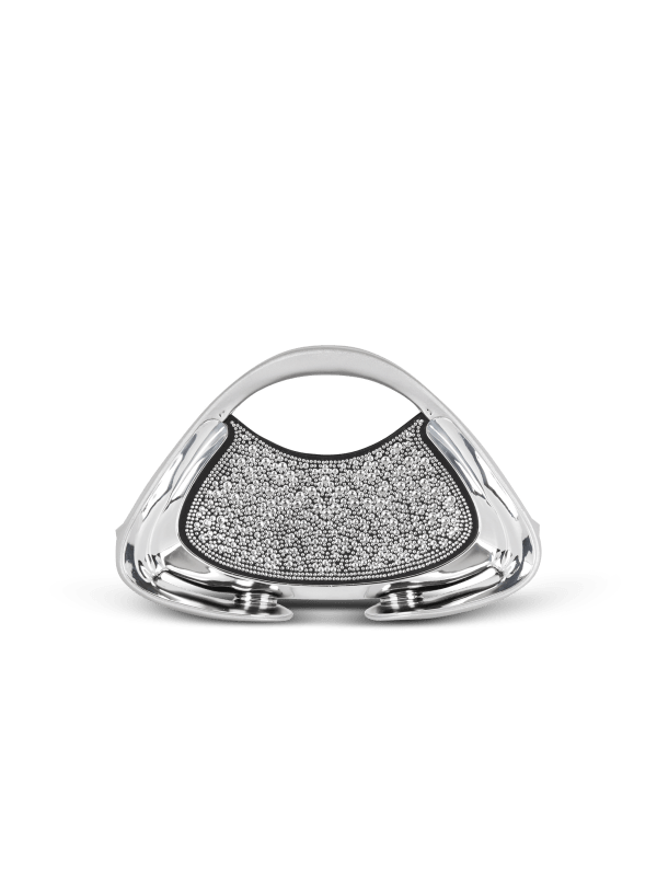 Balmain Paris Sac Jolie Madame Medium En Strass Argent - Femme