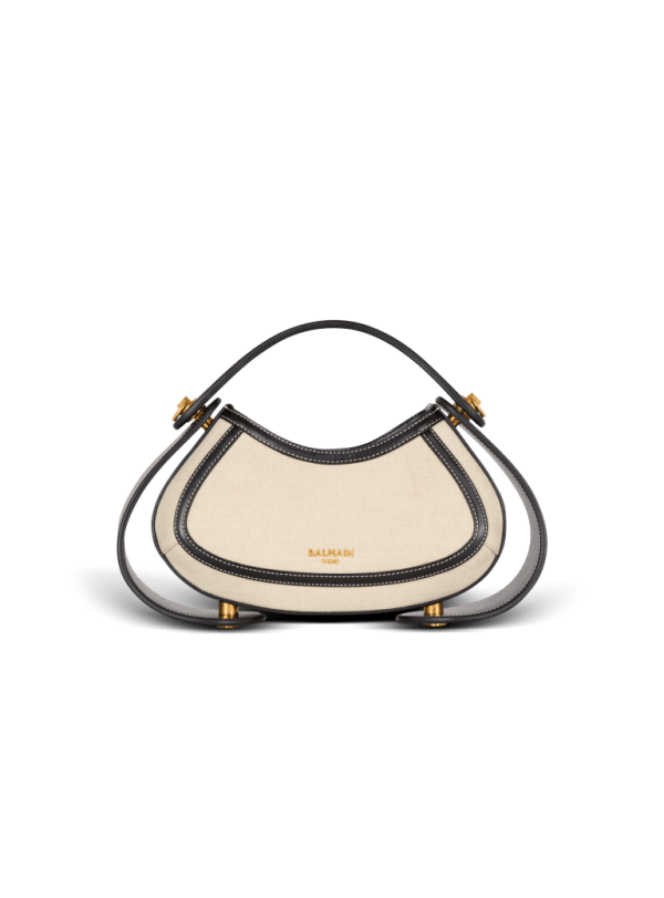 balmain paris Sac Jolie Madame Medium en toile et cuir beige - Femme