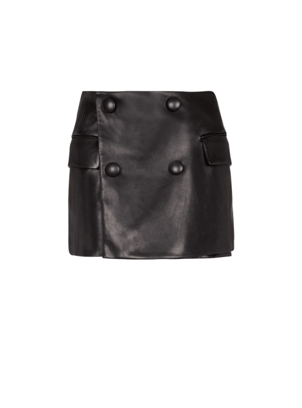 balmain paris Short court en cuir d'agneau noir - Femme balmain paris Short court en cuir d'agneau noir - Femme