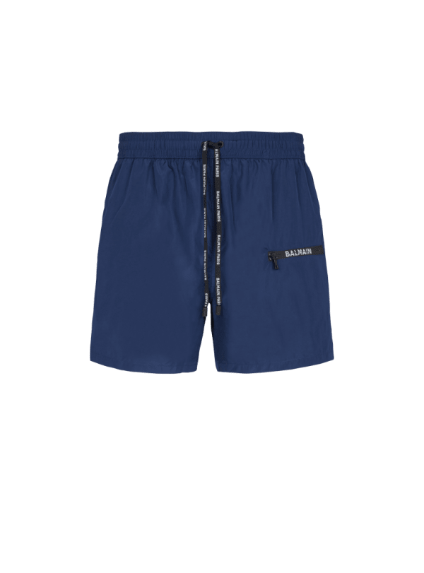 balmain paris Short de bain à logo Balmain bleu marine - Homme