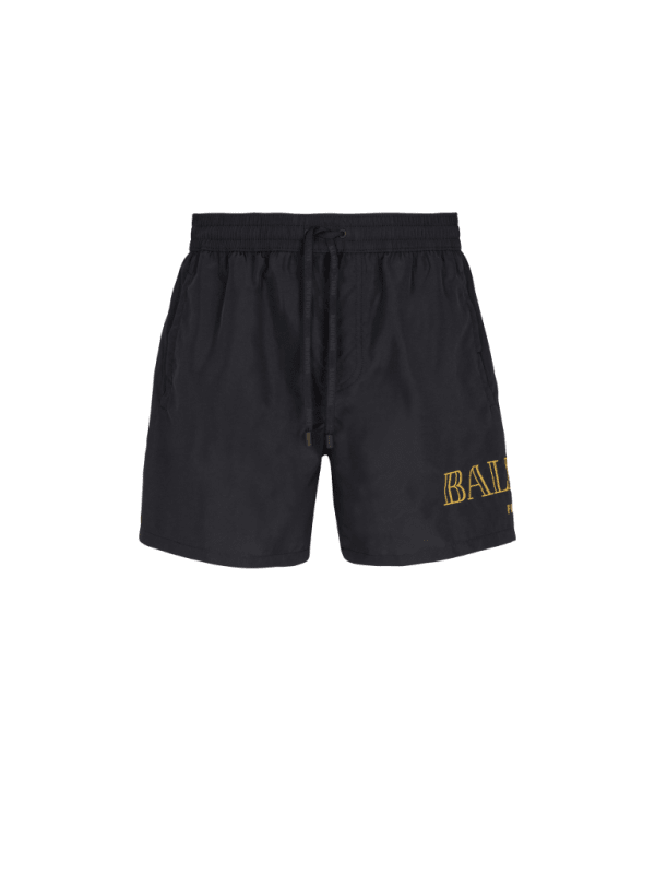 balmain paris Short de bain à logo Balmain bleu marine - Homme