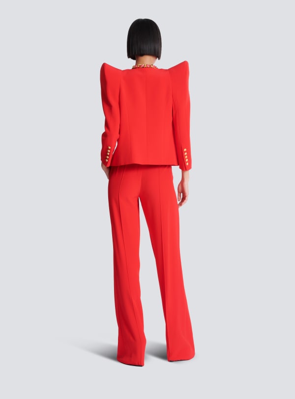 Balmain Paris Spencer En Crêpe à épaules Structurées Rouge - Femme