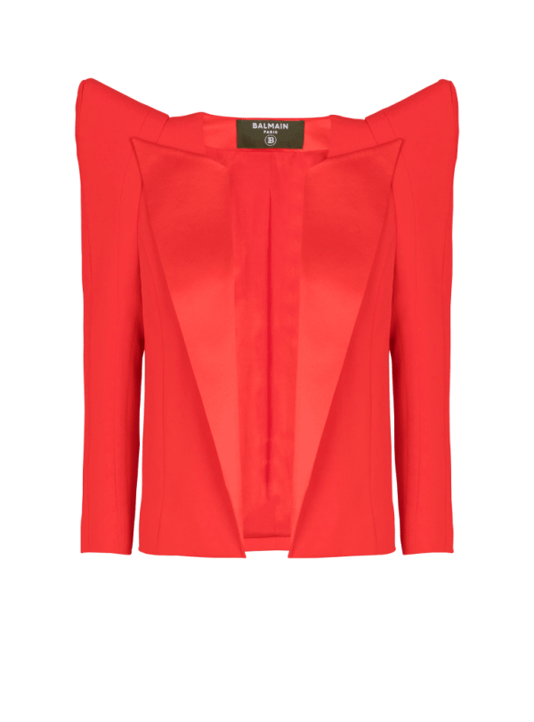 balmain paris Spencer en crêpe à épaules structurées rouge - Femme