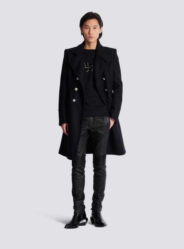 Balmain Paris Sweat-shirt Balmain Floqué Métallisé Or - Homme