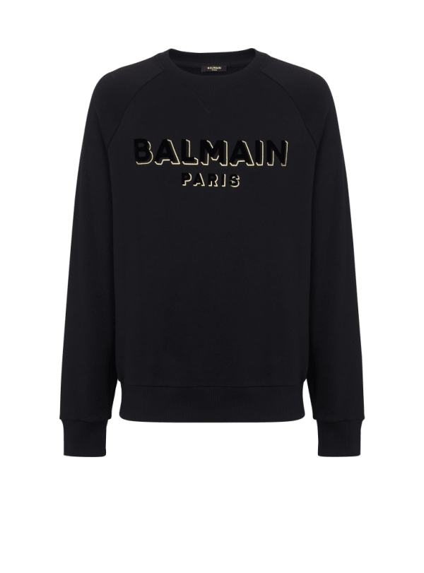 balmain paris Sweat-shirt Balmain floqué métallisé or - Homme