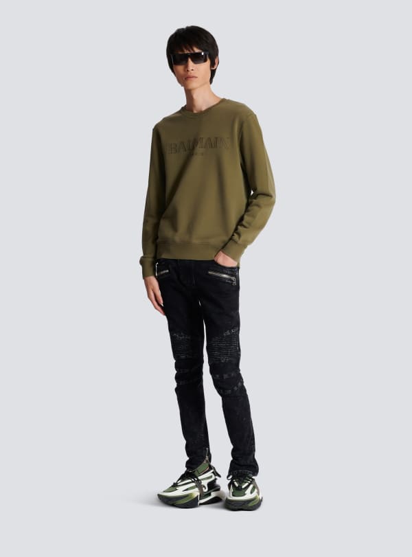 Balmain Paris Sweat-shirt Balmain Vintage Kaki - Homme