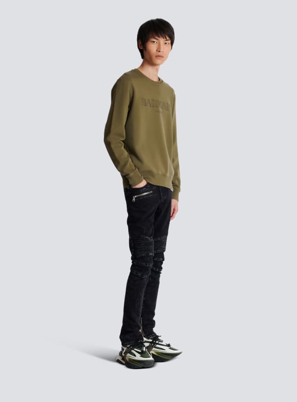 Balmain Paris Sweat-shirt Balmain Vintage Kaki - Homme