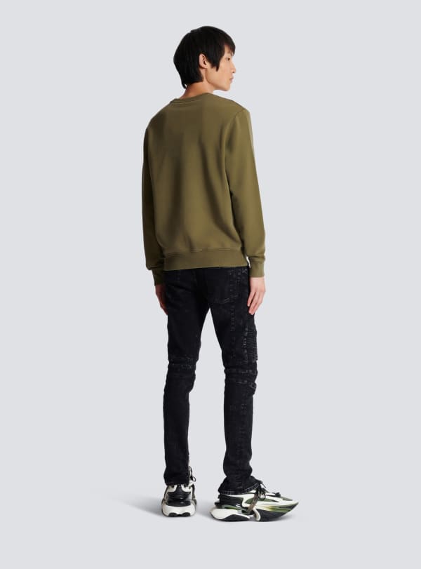 Balmain Paris Sweat-shirt Balmain Vintage Kaki - Homme