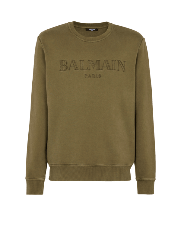 balmain paris Sweat-shirt Balmain Vintage kaki - Homme