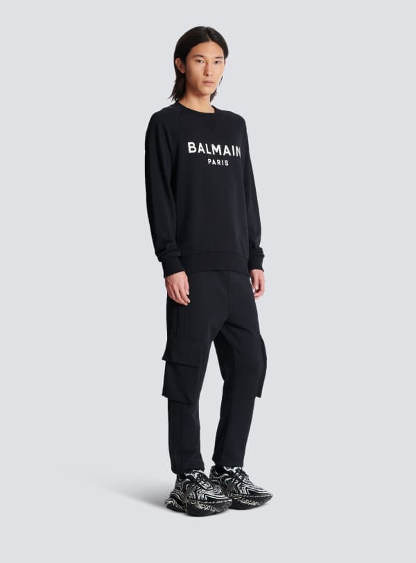 Balmain Paris Sweat-shirt Imprimé Balmain Paris Noir - Homme