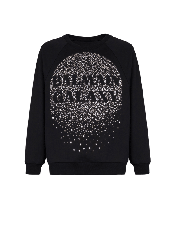 balmain paris Sweatshirt brodé Balmain Galaxy argent - Homme balmain paris Sweatshirt brodé Balmain Galaxy argent - Homme