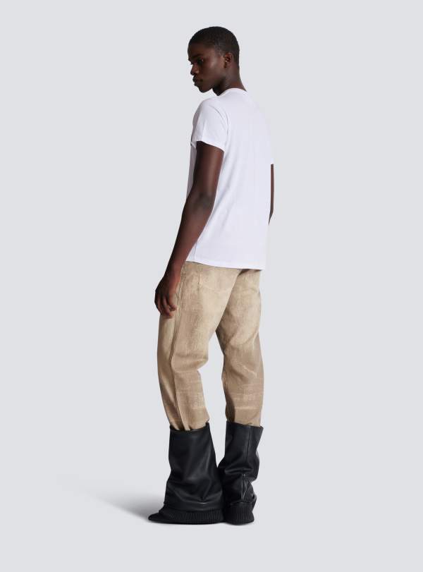 Balmain Paris T-shirt à étiquette Balmain Couture Blanc - Homme