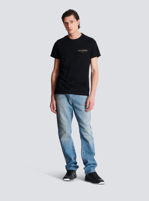 Balmain Paris T-shirt à Logo Balmain Vintage Gel Noir - Homme