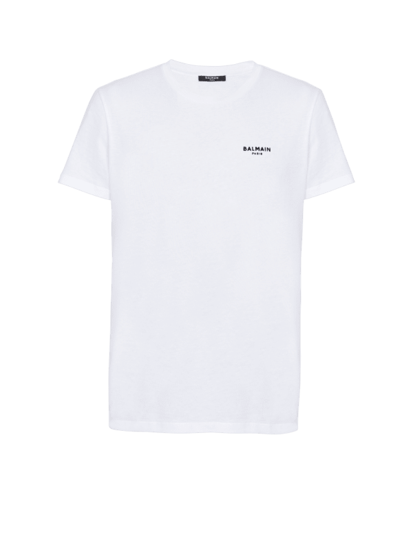 balmain paris T-shirt à manches courtes floqué Balmain Paris blanc - Homme
