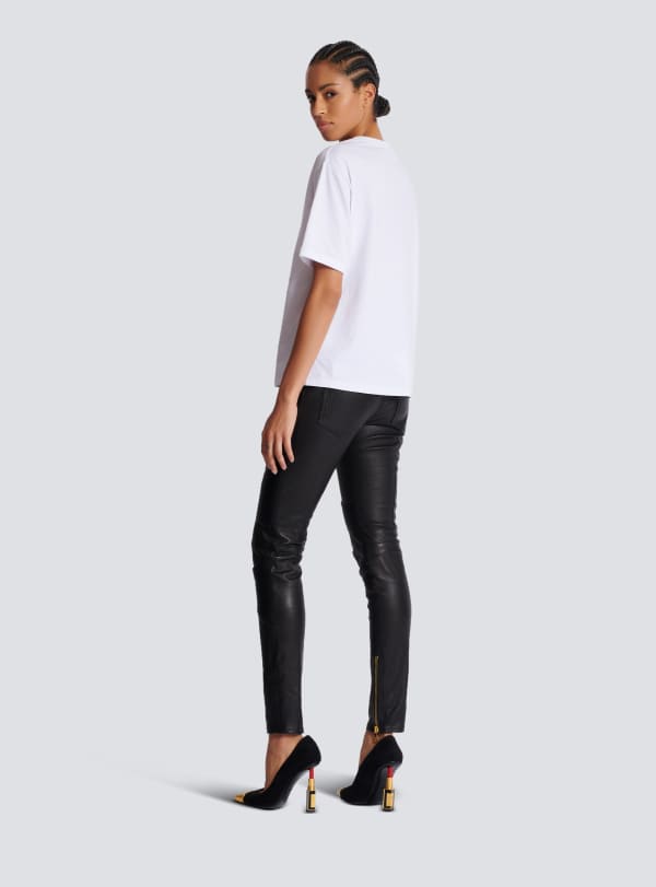 Balmain Paris T-shirt à Manches Courtes Imprimé Balmain Beauty Blanc - Femme