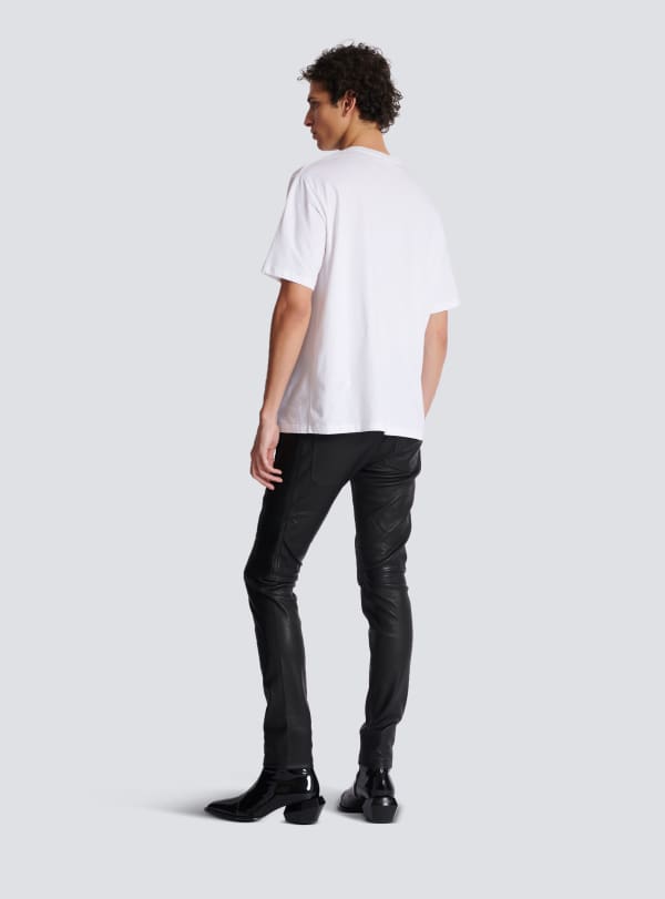 Balmain Paris T-shirt à Manches Courtes Imprimé Balmain Paris Blanc - Homme