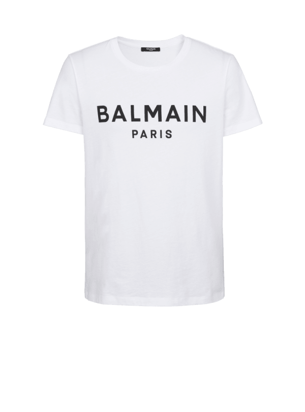 balmain paris T-shirt à manches courtes imprimé Balmain Paris blanc - Homme
