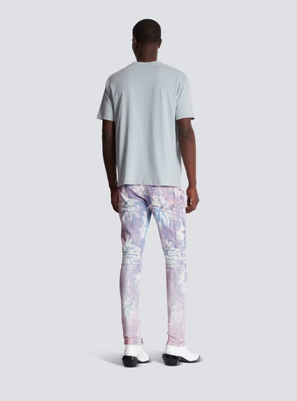 Balmain Paris T-shirt à Manches Courtes Imprimé Balmain Paris Gris - Homme