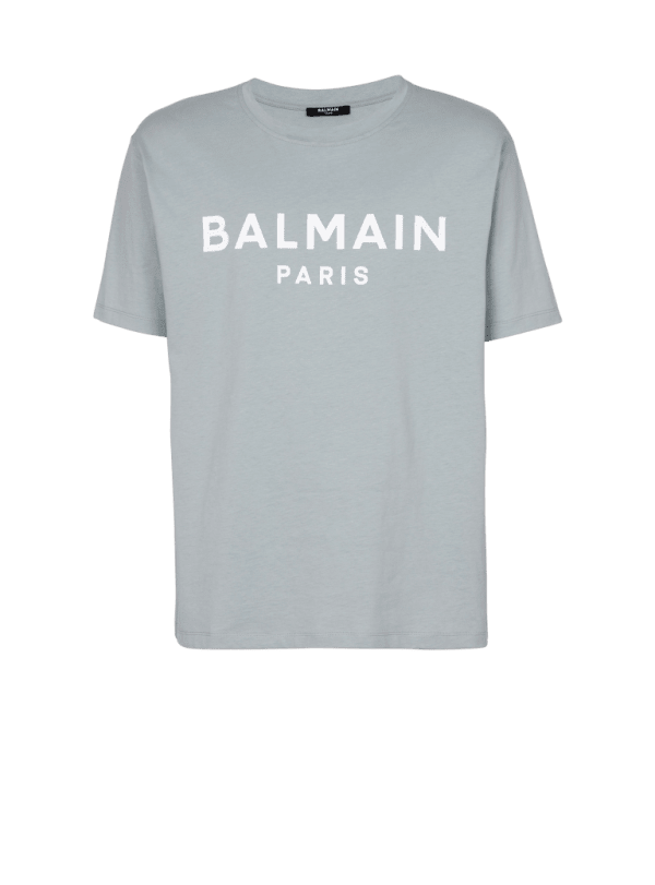 balmain paris T-shirt à manches courtes imprimé Balmain Paris gris - Homme