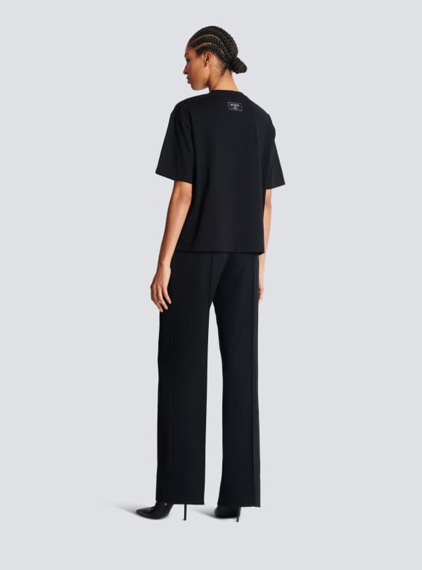 Balmain Paris T-shirt à Manches Courtes Imprimé Kiss Noir - Femme