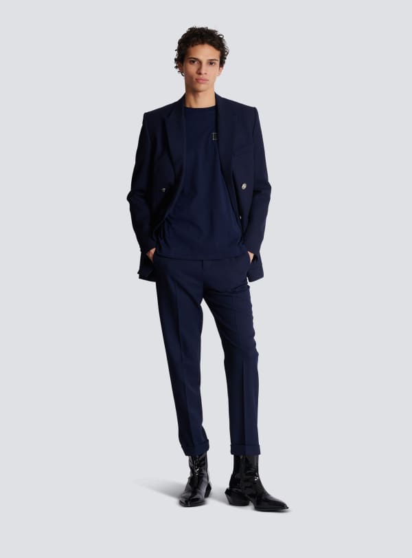 Balmain Paris T-shirt à Manches Courtes Pierre Balmain Bleu Marine - Homme