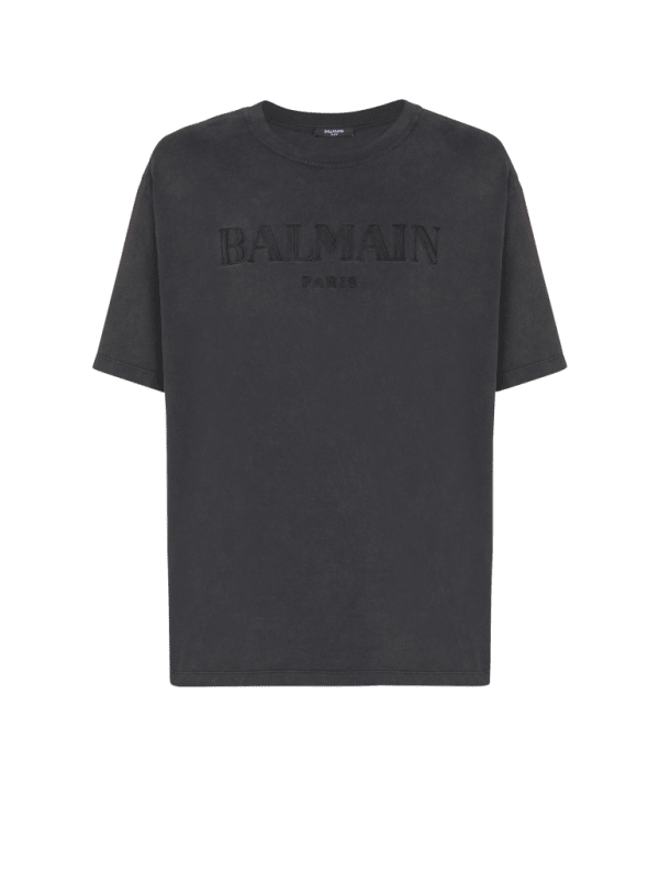 balmain paris T-shirt ample avec broderie Balmain Vintage gris - Homme