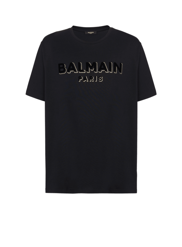 balmain paris T-shirt Balmain floqué métallisé or - Homme