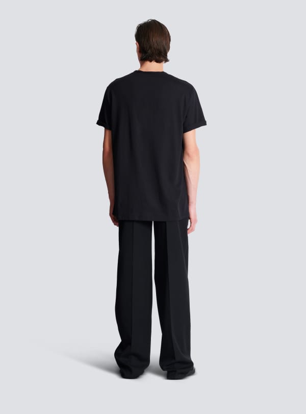 Balmain Paris T-shirt Brodé Balmain Galaxy Argent - Homme