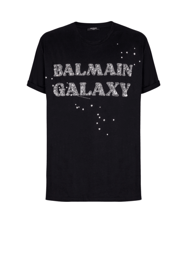 balmain paris T-shirt brodé Balmain Galaxy argent - Homme balmain paris T-shirt brodé Balmain Galaxy argent - Homme