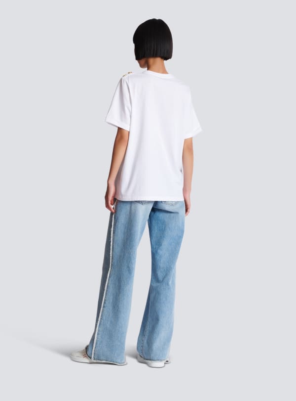 Balmain Paris T-shirt Imprimé Balmain Lipstick Blanc - Femme