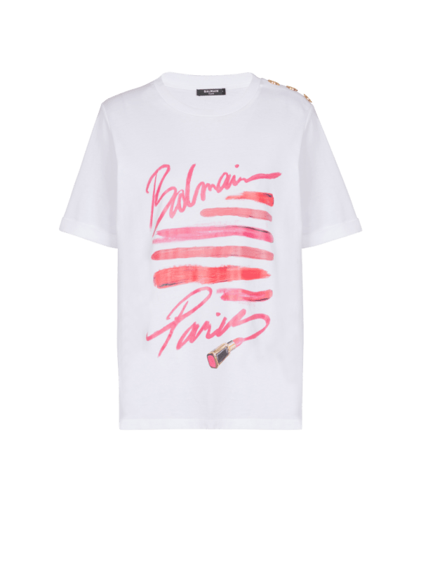 balmain paris T-shirt imprimé Balmain Lipstick blanc - Femme